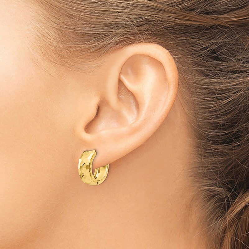 Main Image 3 of Hinged Hoop Earrings 14K Yellow Gold