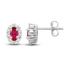 Thumbnail Image 1 of Natural Ruby Stud Earrings 1/5 ct tw Diamonds 14K White Gold