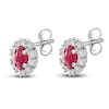 Thumbnail Image 2 of Natural Ruby Stud Earrings 1/5 ct tw Diamonds 14K White Gold