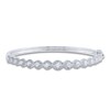 Diamond Bangle Bracelet 1-1/2 ct tw Round 14K White Gold 7"