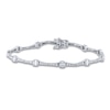 Thumbnail Image 1 of Diamond Tennis Bracelet 1 ct tw Round/Baguette 14K White Gold 7"