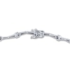 Thumbnail Image 3 of Diamond Tennis Bracelet 1 ct tw Round/Baguette 14K White Gold 7"