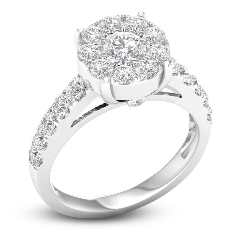 Diamond Engagement Ring 2 ct tw Round 14K White Gold