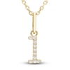 Thumbnail Image 1 of Diamond Initial L Pendant Necklace 1/20 ct tw Round 10K Yellow Gold 18"