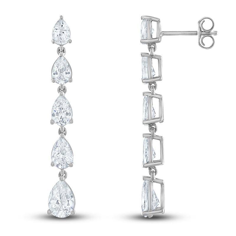 Vera Wang WISH Lab-Created Diamond Dangle Earrings 3-1/2 ct tw Pear 14K White Gold