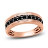 Thumbnail Image 1 of Men's Natural Black Sapphire Wedding Band 14K Rose Gold 7.0mm