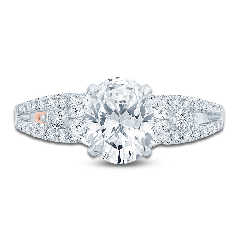 Main Image 3 of Pnina Tornai Lab-Grown Diamond Engagement Ring 2-1/5 ct tw Oval/Marquise/ Round 14K White Gold