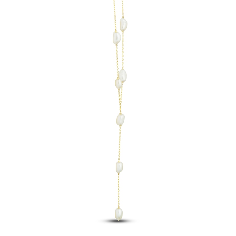 Main Image 3 of Freshwater Cultured Pearl Station Necklace 14K Yellow Gold 18"