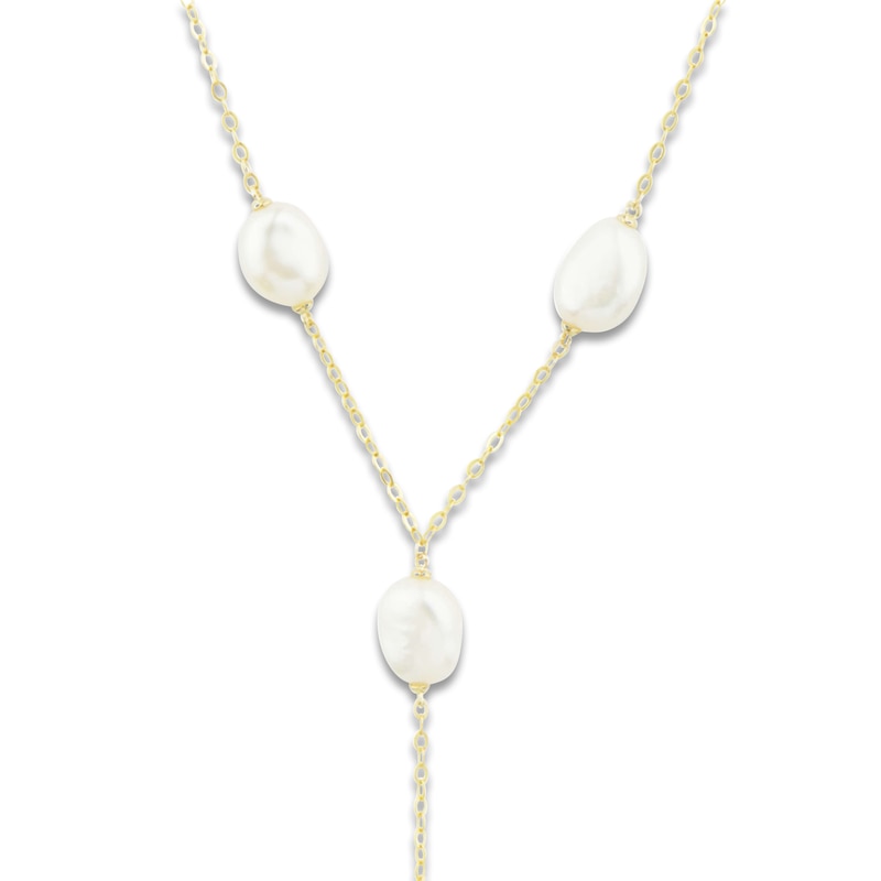 Main Image 4 of Freshwater Cultured Pearl Station Necklace 14K Yellow Gold 18"