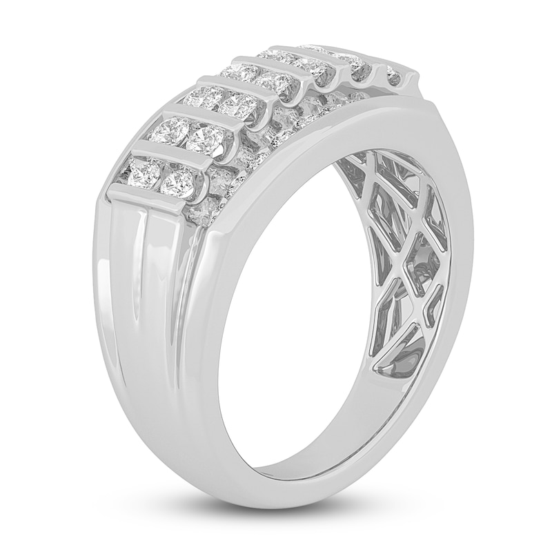 Main Image 2 of Men's Diamond Ring 1 ct tw Round 14K White Gold