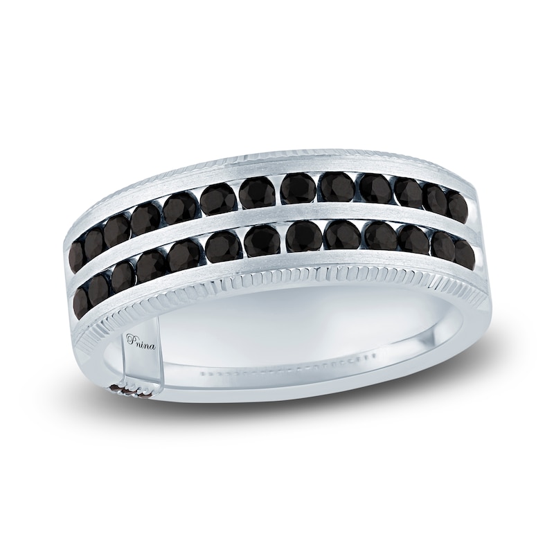 Main Image 1 of Pnina Tornai Men's Black Diamond Wedding Ring 1 ct tw Round 14K White Gold