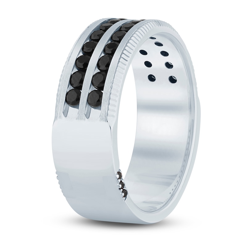 Main Image 2 of Pnina Tornai Men's Black Diamond Wedding Ring 1 ct tw Round 14K White Gold