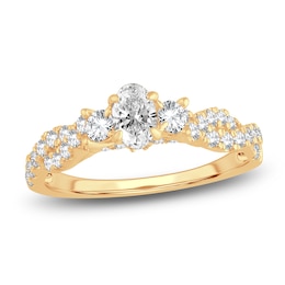 Diamond Twist Engagement Ring 1 ct tw Oval/Round 14K Yellow Gold