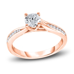 Diamond Engagement Ring 3/8 ct tw Round 14K Rose Gold