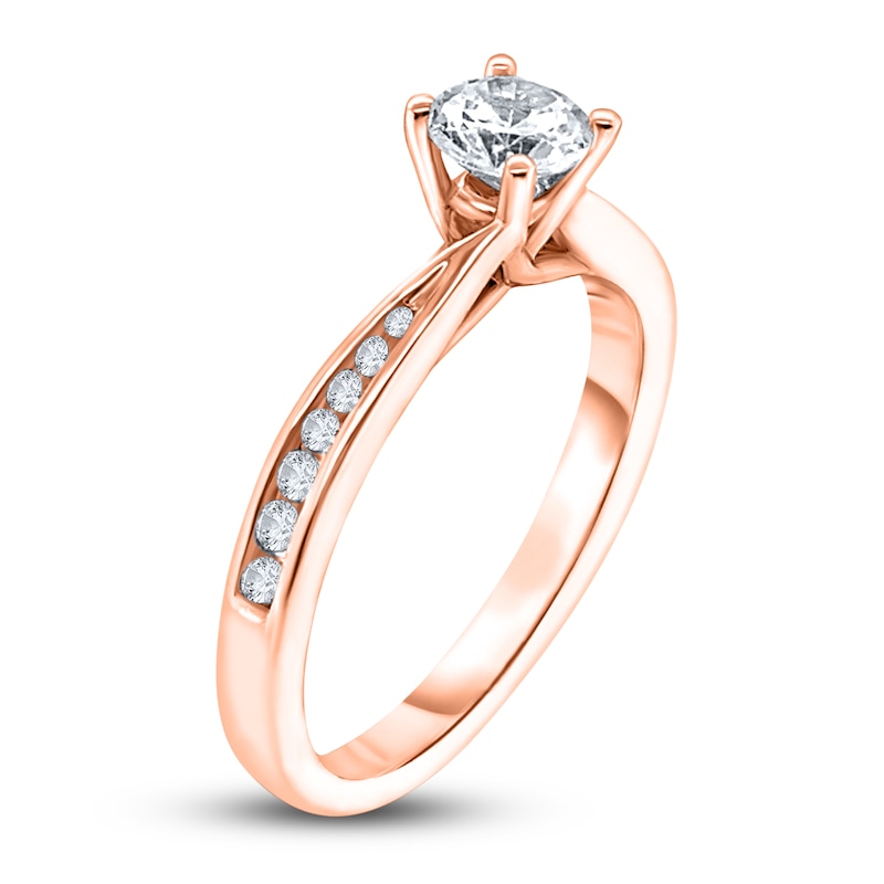Main Image 2 of Diamond Engagement Ring 3/8 ct tw Round 14K Rose Gold