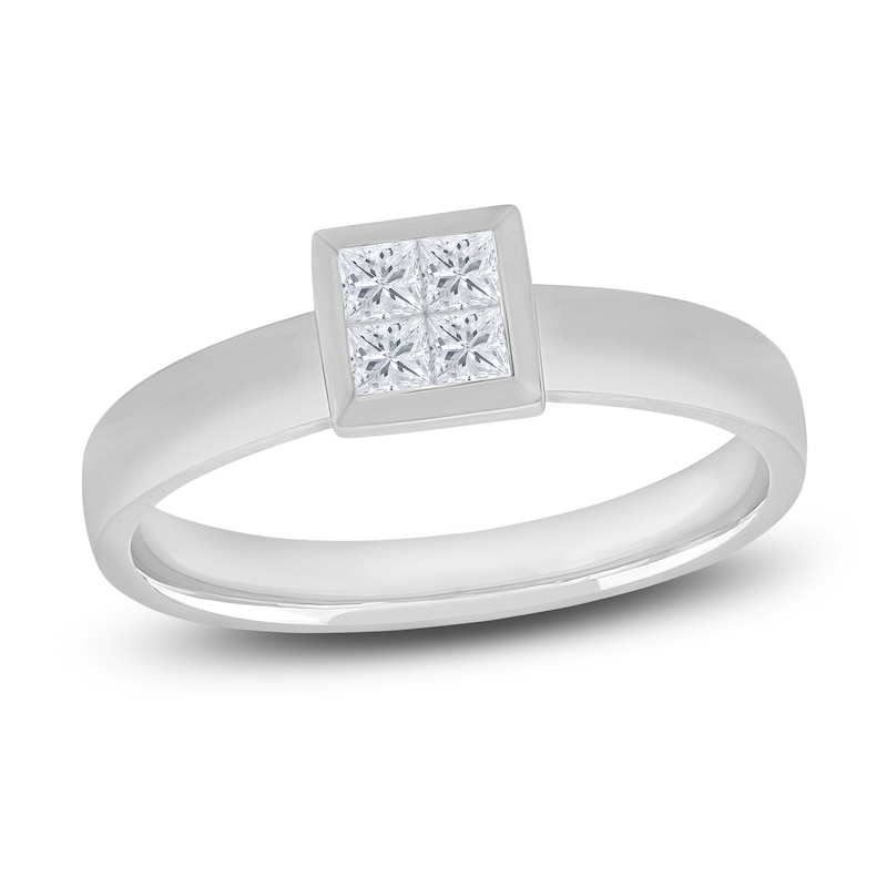 Main Image 1 of Diamond Engagement Ring 1/3 ct tw Princess 14K White Gold