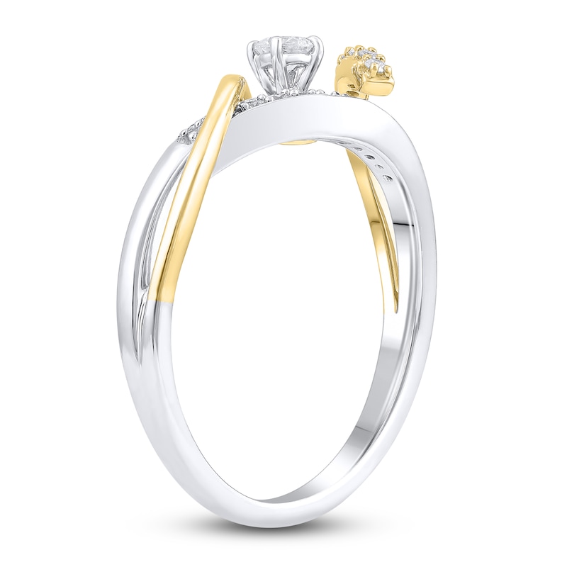 Diamond Promise Ring 1/5 ct tw Round 14K Two-Tone Gold
