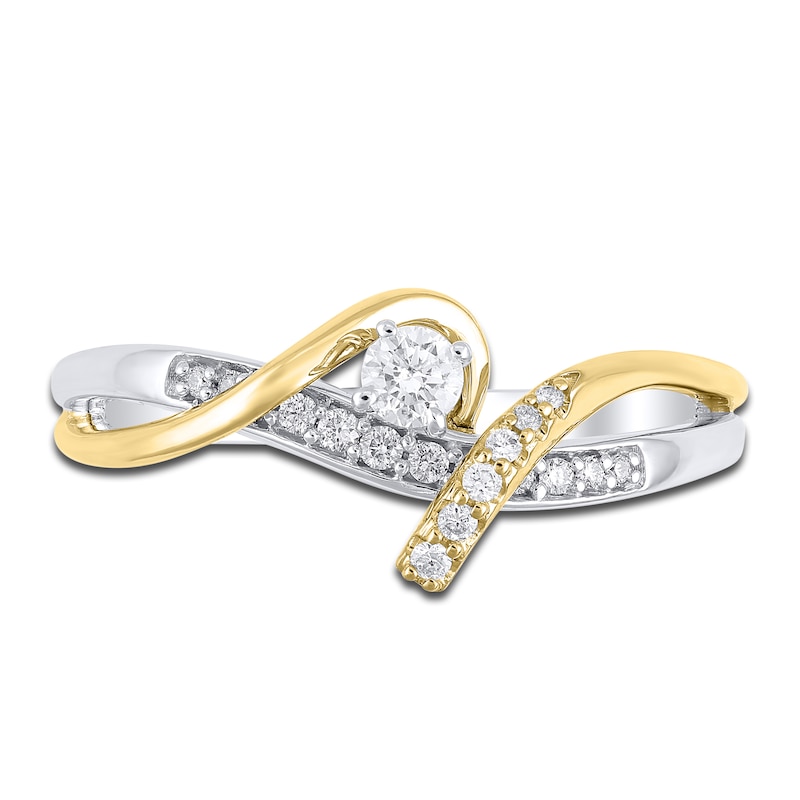 Diamond Promise Ring 1/5 ct tw Round 14K Two-Tone Gold