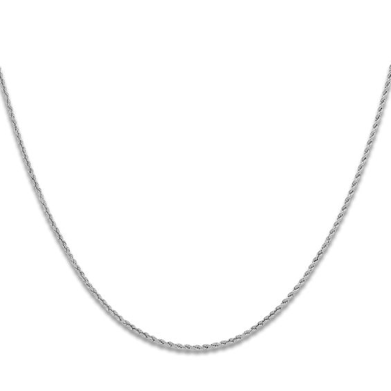 Solid Rope Chain Necklace Platinum 24" 2.2mm