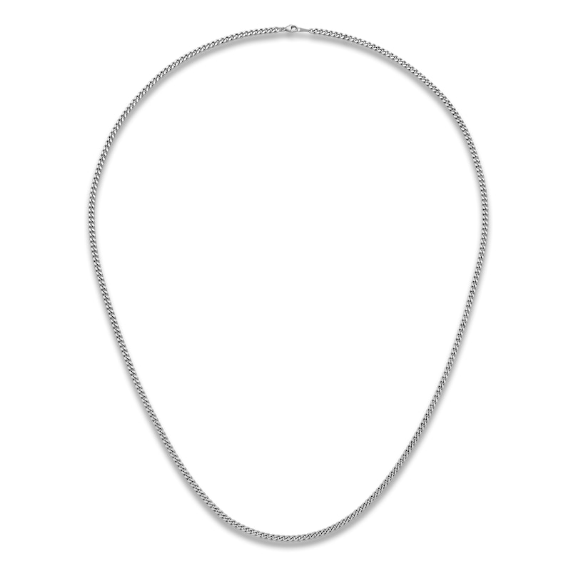 Main Image 3 of High-Polish Curb Chain Necklace Platinum 16" 3.5mm
