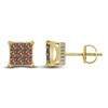 Thumbnail Image 0 of Bourbon-Colored Diamonds Men's Brown Diamond Stud Earrings 1 ct tw Round 10K Yellow Gold