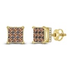 Thumbnail Image 1 of Bourbon-Colored Diamonds Men's Brown Diamond Stud Earrings 1 ct tw Round 10K Yellow Gold