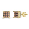 Thumbnail Image 2 of The New Fashioned Men's Bourbon-Colored Diamond Stud Earrings 1 ct tw Round 10K Yellow Gold