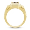 Thumbnail Image 1 of Men's White & Brown Diamond Ring 3/4 ct tw Round 10K Yellow Gold