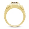 Thumbnail Image 2 of The New Fashioned Men's Bourbon-Colored & White Diamond Ring 3/4 ct tw Round 10K Yellow Gold