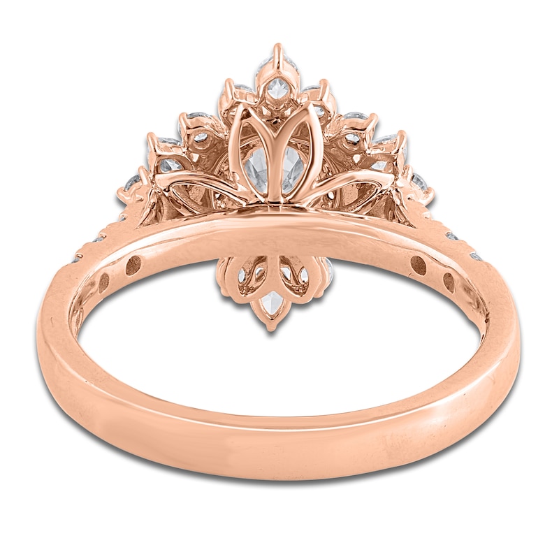 Main Image 3 of Round & Marquise-Cut Diamond Cluster Ring 1 ct tw 14K Rose Gold