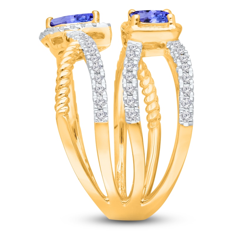 Main Image 2 of Kallati Natural Tanzanite & Diamond Ring 3/8 ct tw 14K Yellow Gold