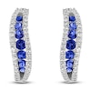 Thumbnail Image 1 of LALI Jewels Natural Blue Sapphire & Diamond Earrings 1/4 ct tw 14K White Gold