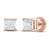 Thumbnail Image 2 of Certified Princess-Cut Diamond Solitaire Stud Earrings 1/4 ct tw 14K Rose Gold (I/I1)
