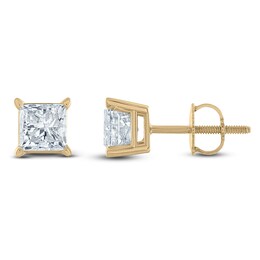 Princess-Cut Diamond Solitaire Stud Earrings 3/4 ct tw 14K Yellow Gold (I/I2)