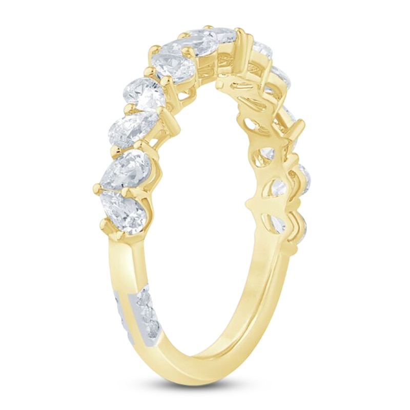 Main Image 2 of Lab-Grown Diamond Pnina Tornai Pear-Shaped Heart Anniversary Ring 1 ct tw 14K Yellow Gold