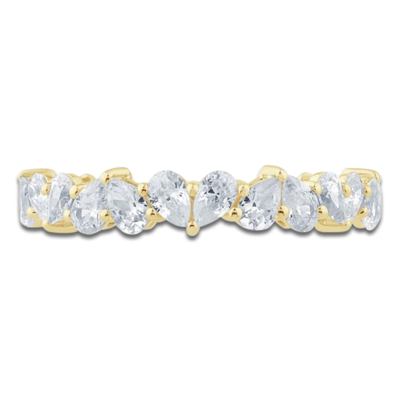 Main Image 3 of Lab-Grown Diamond Pnina Tornai Pear-Shaped Heart Anniversary Ring 1 ct tw 14K Yellow Gold
