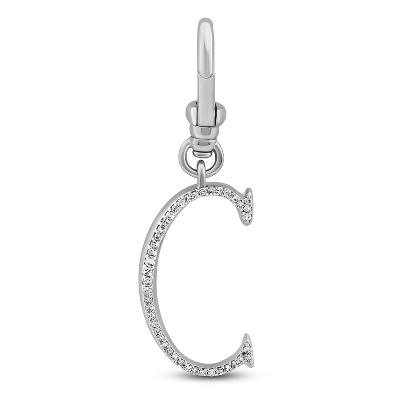 Main Image 1 of Charm'd by Lulu Frost Diamond Letter C Charm 1/15 ct tw Pavé Round  10K White Gold