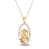 Thumbnail Image 2 of Diamond Our Lady of Guadalupe Oval Frame Necklace 1/3 ct tw 10K Yellow Gold 18"