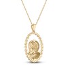 Thumbnail Image 3 of Diamond Our Lady of Guadalupe Oval Frame Necklace 1/3 ct tw 10K Yellow Gold 18"