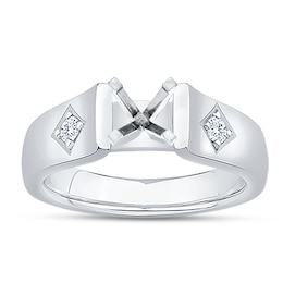 Certified Diamond Engagement Ring Setting 1/10 ct tw Platinum
