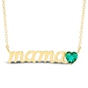 Thumbnail Image 0 of Heart-Shaped Lab-Created Emerald "Mama" Necklace 10K Yellow Gold 18"
