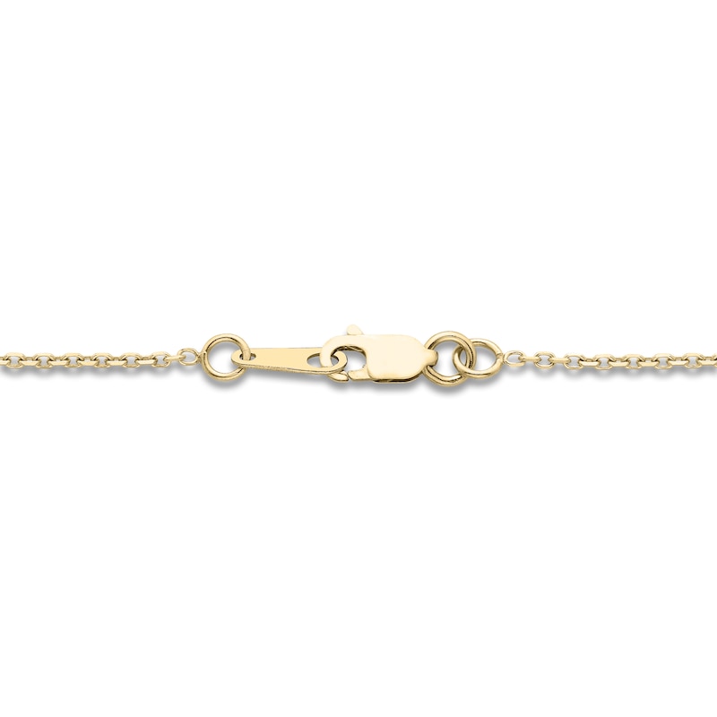 Main Image 3 of Heart-Shaped Lab-Created Emerald "Mama" Necklace 10K Yellow Gold 18"