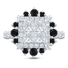 Thumbnail Image 3 of Pnina Tornai Princess-Cut Quad White Diamond & Black Diamond Halo Engagement Ring 1-3/4 ct tw 14K White Gold