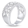 Thumbnail Image 2 of Certified Diamond Marquise & Round-Cut Flower Anniversary Ring 1-1/2 ct tw 14K White Gold