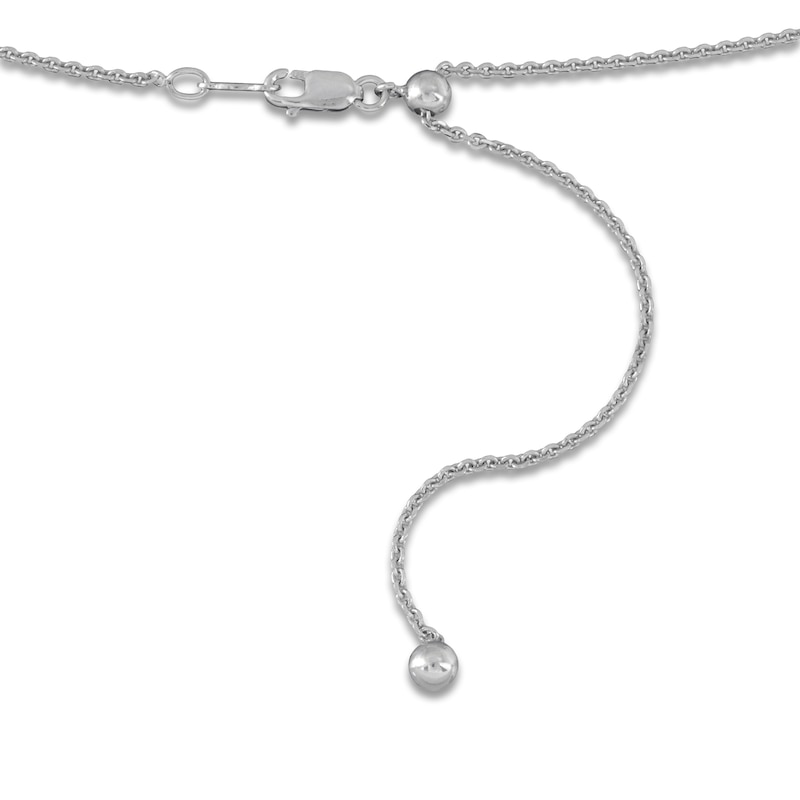 Main Image 2 of Solid Adjustable Diamond-Cut Cable Chain Necklace 1.4mm Sterling Silver 24"