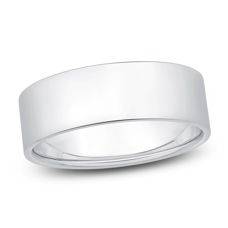 Main Image 1 of Flat Wedding Band Platinum 7mm