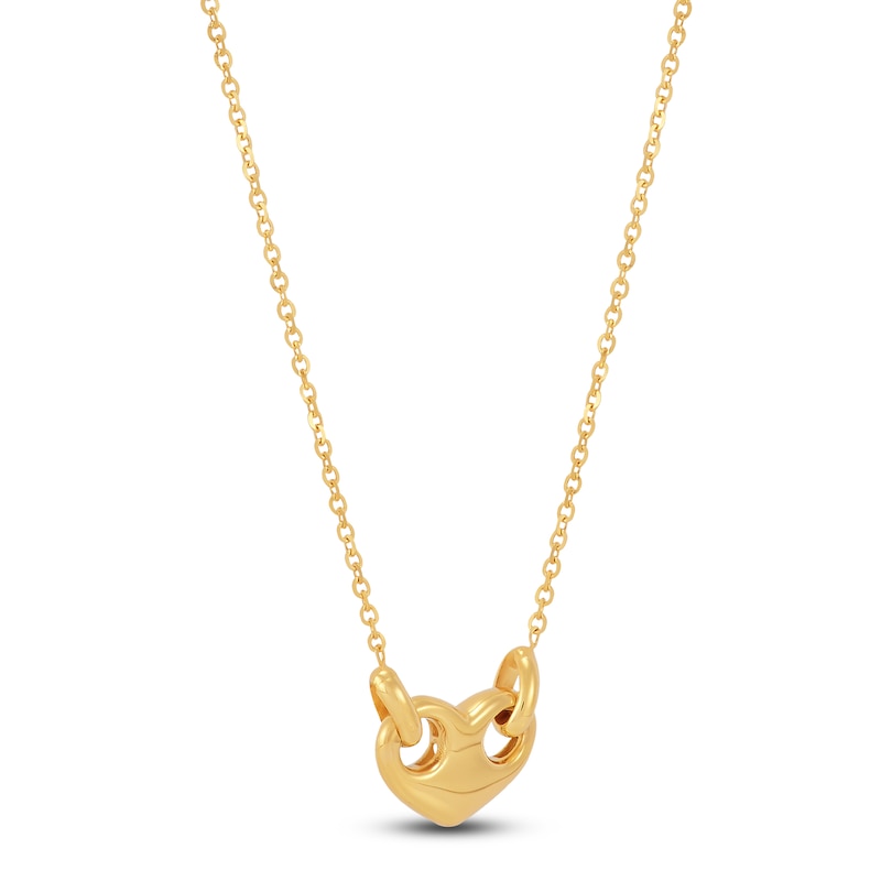 Main Image 2 of Italia D'Oro Heart Mariner Link Necklace 14K Yellow Gold 18"