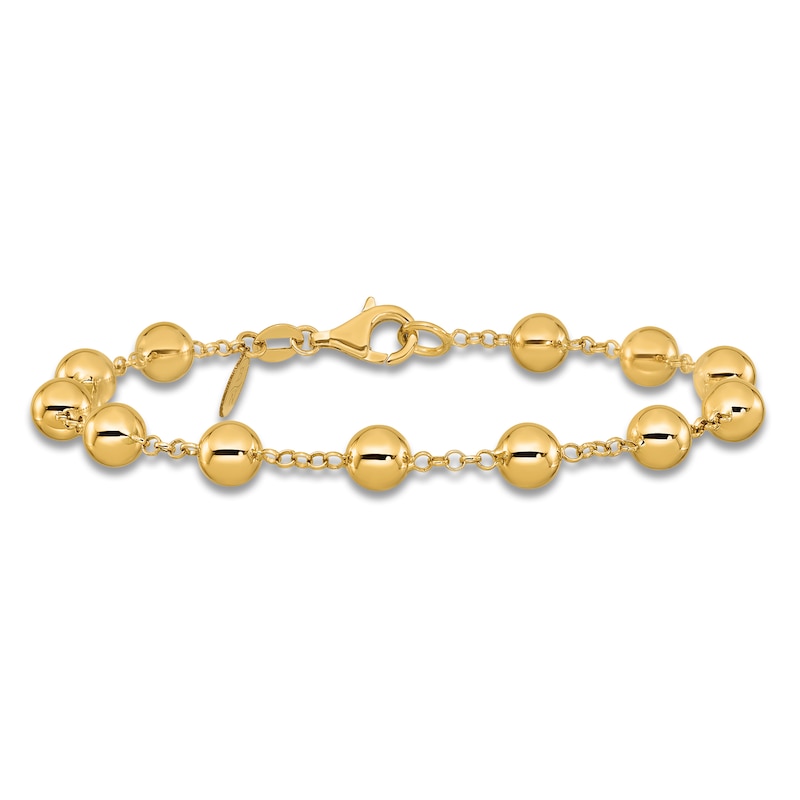 Main Image 1 of Blue Nile X Jared Bead Station Bracelet 14K Yellow Gold 7.5"