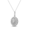 Thumbnail Image 2 of Diamond Angel Number 777 Medallion Necklace 1/4 ct tw Sterling Silver 18"