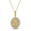 Thumbnail Image 2 of Diamond Zodiac Sagittarius Medallion Necklace 1/3 ct tw 10K Yellow Gold 18"